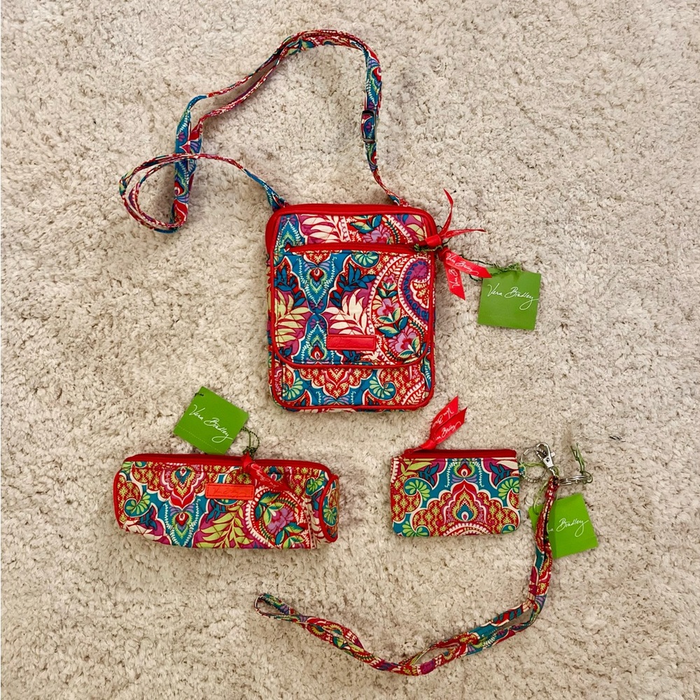 Vera Bradley 3 Piece Set Paisley in Paradise